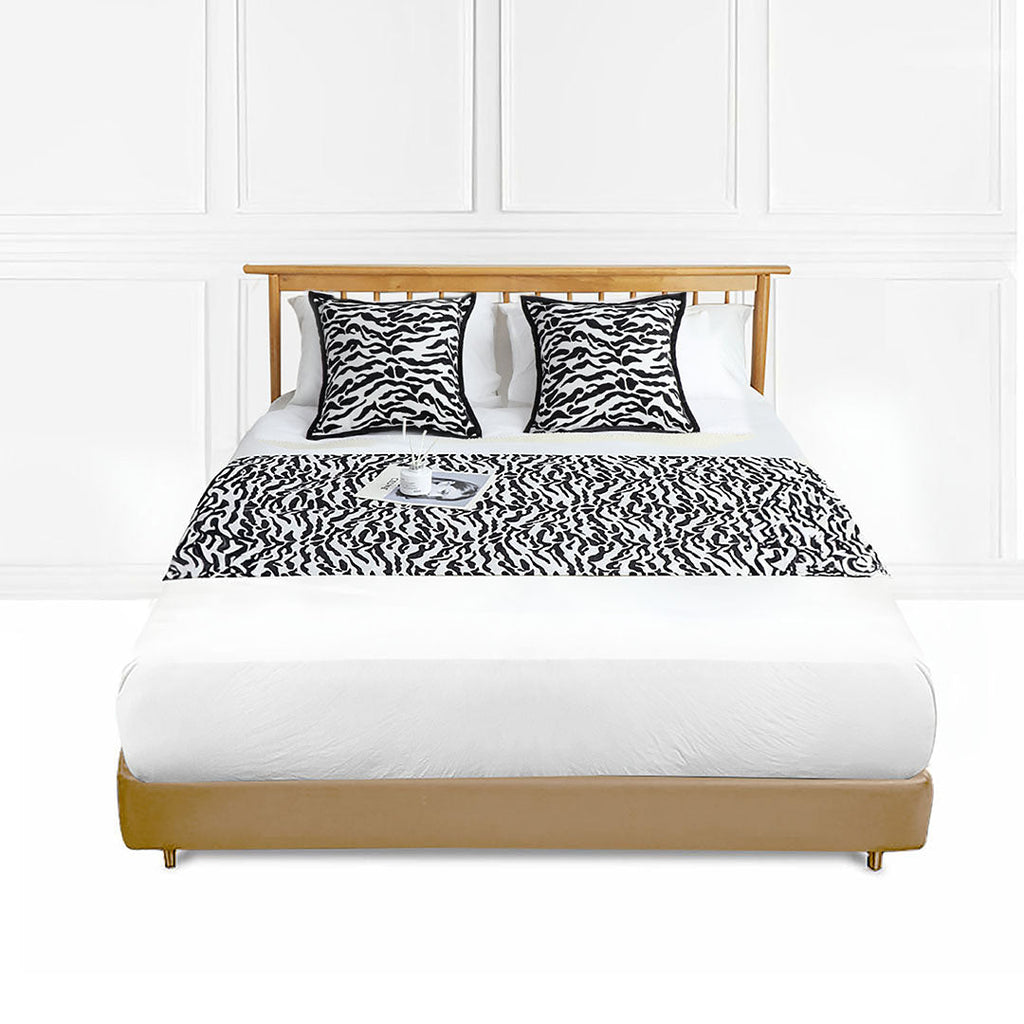 NNEAGS 1.8m Bed Light Luxury Mottled Bed Banner Vintage Scarf Runner Bedding Tail Pad Flag For Home Hotel Set of 3