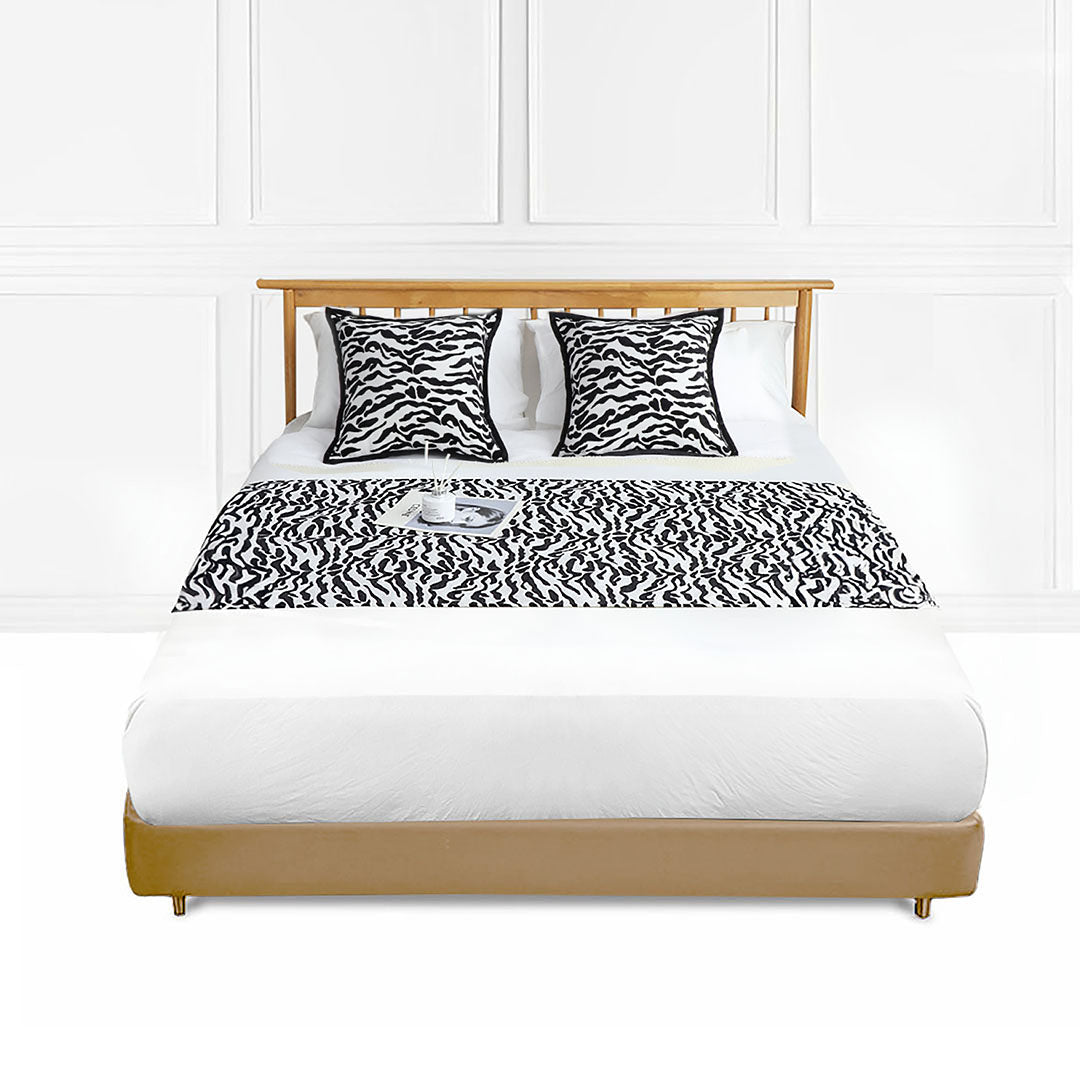 NNEAGS 1.8m Bed Light Luxury Mottled Bed Banner Vintage Scarf Runner Bedding Tail Pad Flag For Home Hotel Set of 3