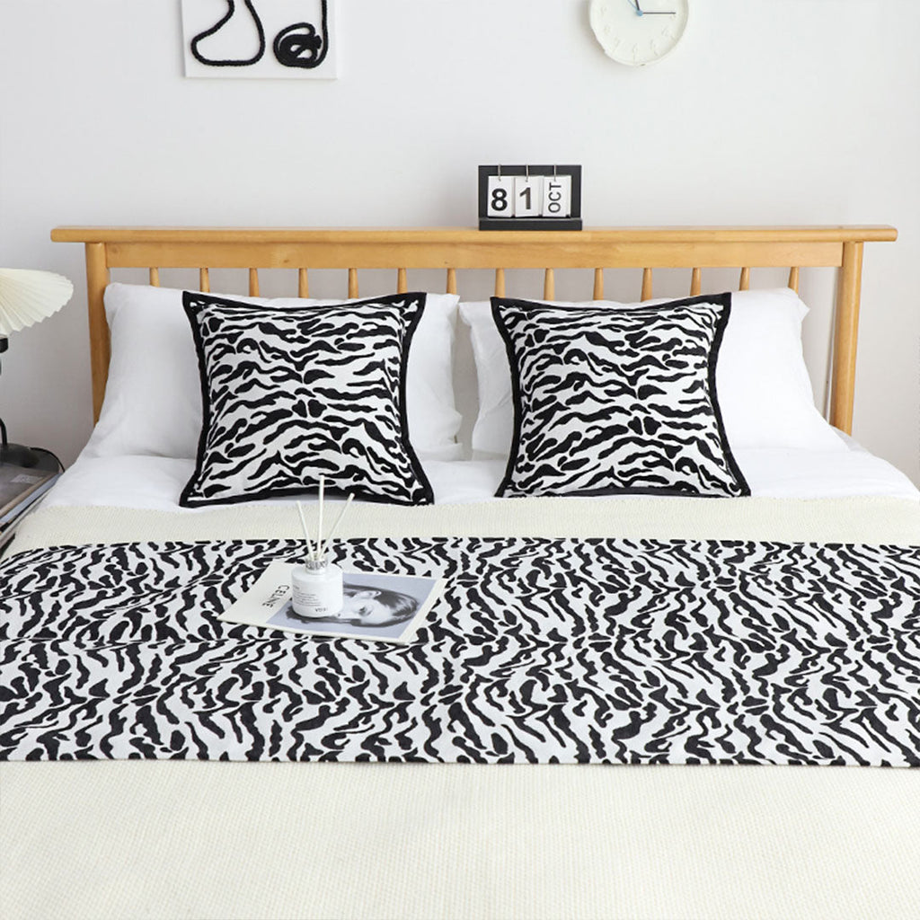 NNEAGS 1.8m Bed Light Luxury Mottled Bed Banner Vintage Scarf Runner Bedding Tail Pad Flag For Home Hotel Set of 3