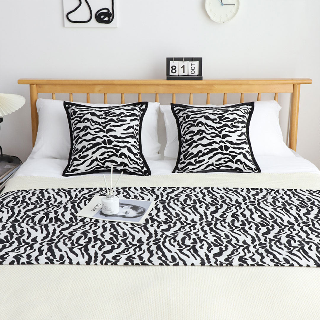 NNEAGS 1.8m Bed Light Luxury Mottled Bed Banner Vintage Scarf Runner Bedding Tail Pad Flag For Home Hotel Set of 3