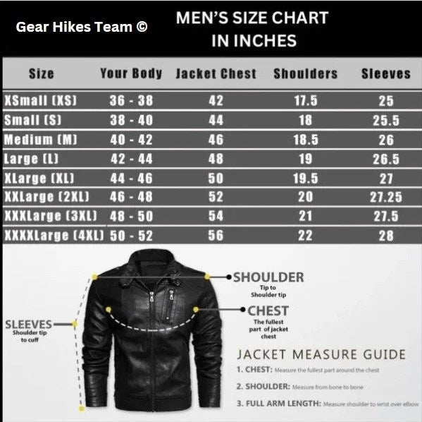 MEN BLACK LEATHER BIKER JACKET ADAMS