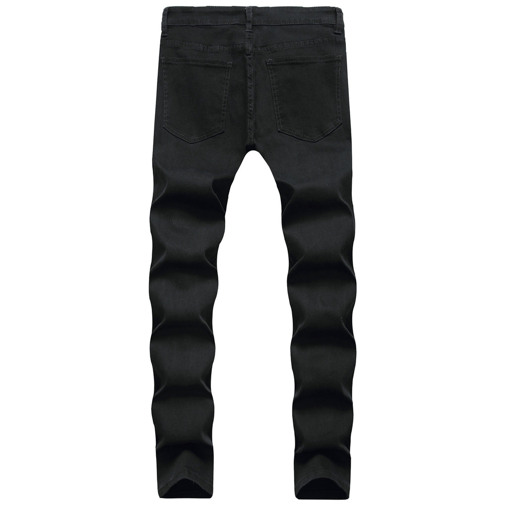 Black jeans men 2022 new elastic ripped men Denim Foreign Trade men's jeans long men jeans