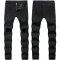 2025 black jeans men's stretch new men's jeans trendy ripped black jeans trendy cross-border men's pants