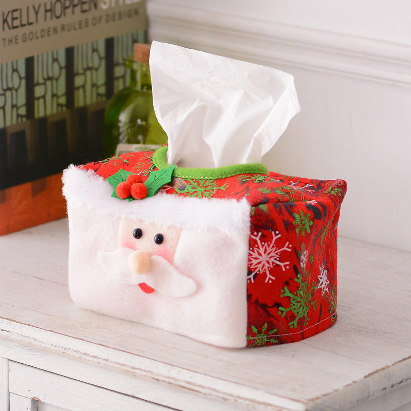 Cross-border new arrival Christmas decoration tissue cover Christmas desktop decoration atmosphere layout Christmas product factory wholesale