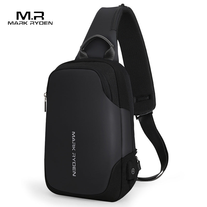 Mark Ryden cross-border new arrival chest Bag Men's multifunctional waterproof shoulder bag business casual USB Messenger bag
