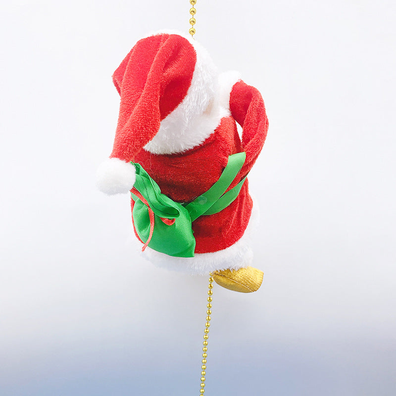 Climbing beads string TikTok plush climbing beads Santa doll toy New Electric Santa Claus shopping mall decoration
