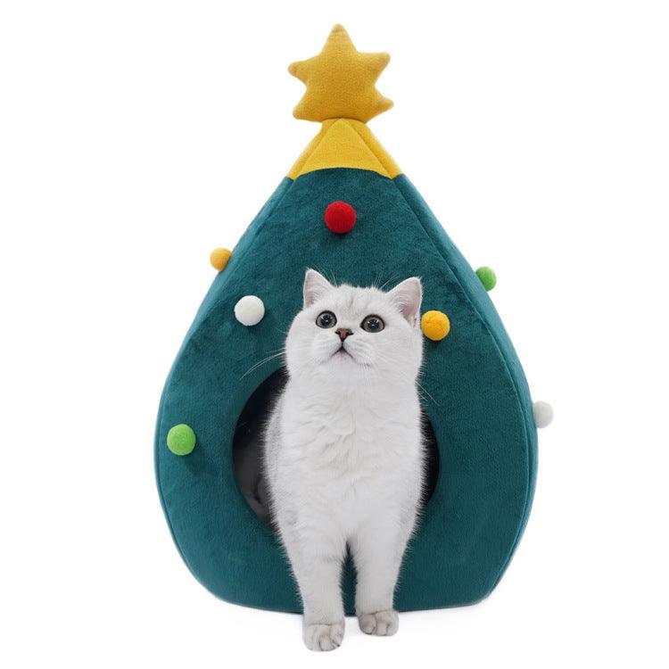 Winter Wonderland Christmas Tree Pet Bed - Cozy Nest For Cats And Dogs