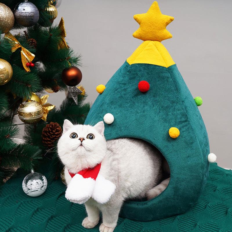 Winter Wonderland Christmas Tree Pet Bed - Cozy Nest For Cats And Dogs