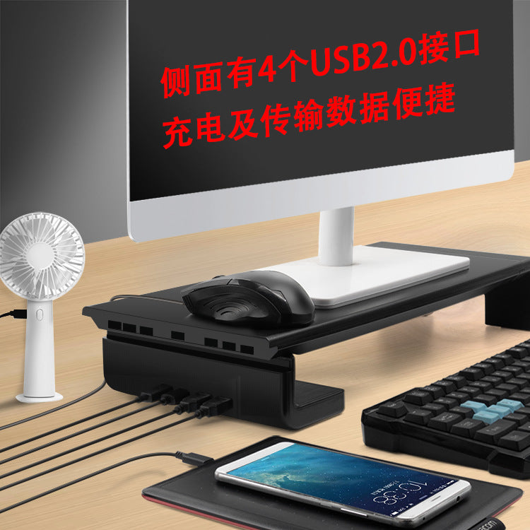 Laptop monitor elevated rack USB charging foldable desktop storage plastic rack elevated rack KM03