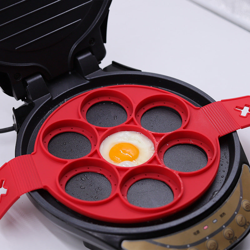 Cross-border porous pancake silicone pancake cooker 7-hole omelette maker silicone baking tool silica gel egg frying machine omelette maker pancake mold