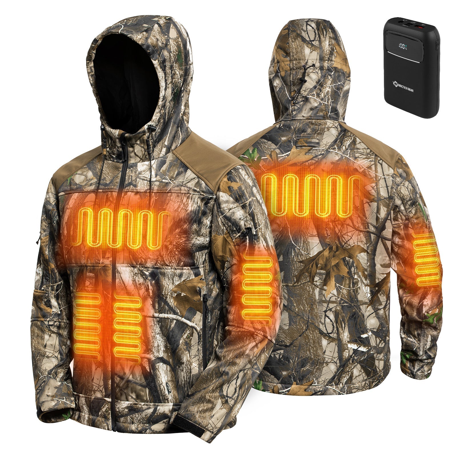 ANTARCTICA GEAR Heated Hunting Jacket for Men with 12V 15000mAh Battery Pack