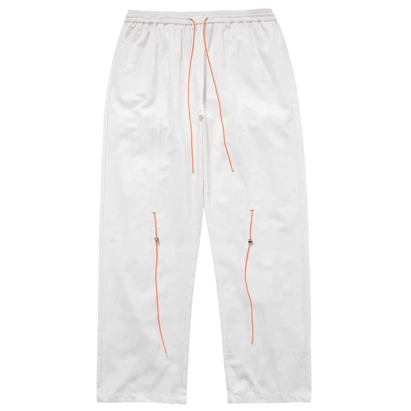 # OVDY men's autumn and winter New European and American fashion brand loose all-matching drawstring reflective solid color casual trousers men