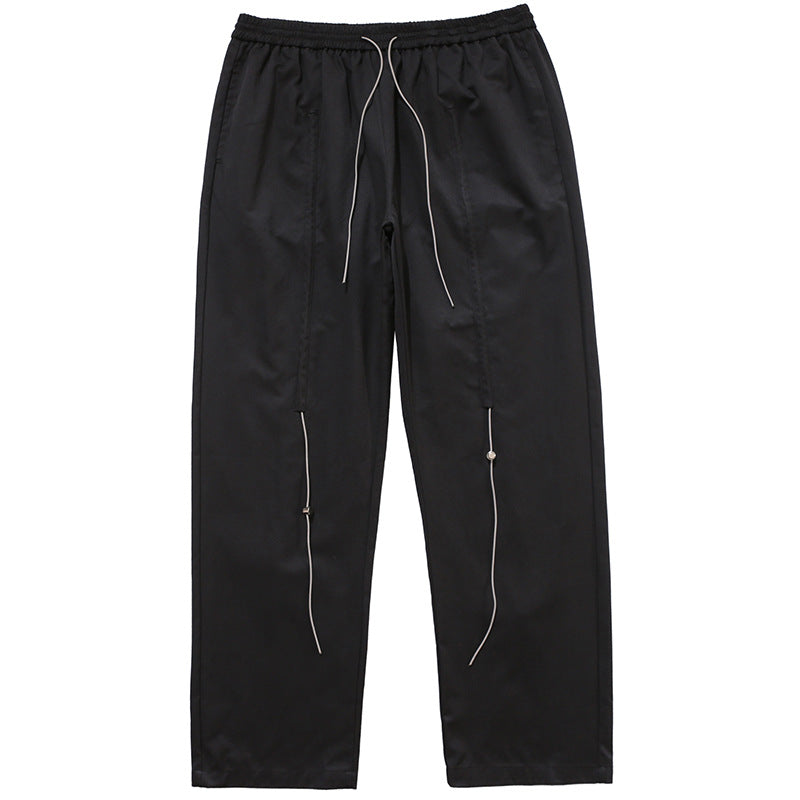 # OVDY men's autumn and winter New European and American fashion brand loose all-matching drawstring reflective solid color casual trousers men