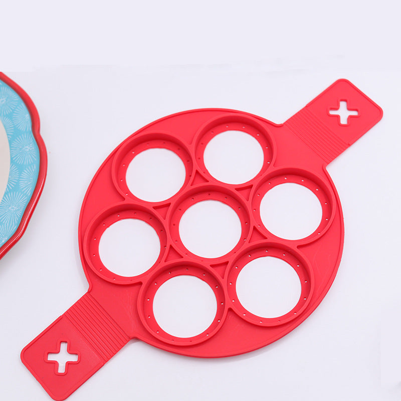 Cross-border porous pancake silicone pancake cooker 7-hole omelette maker silicone baking tool silica gel egg frying machine omelette maker pancake mold
