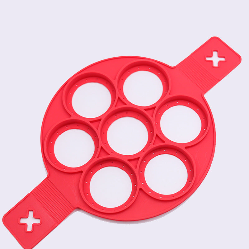 Cross-border porous pancake silicone pancake cooker 7-hole omelette maker silicone baking tool silica gel egg frying machine omelette maker pancake mold