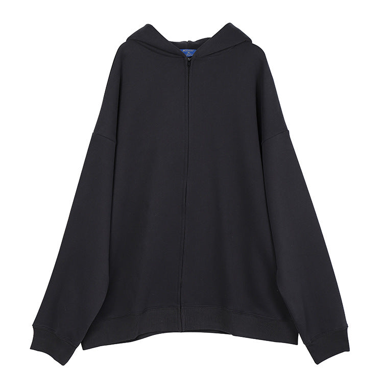 # OVDY men's clothing autumn and winter fleece-lined fashion brand loose casual men's Hooded Zipper Sweatshirt coat thickened warm