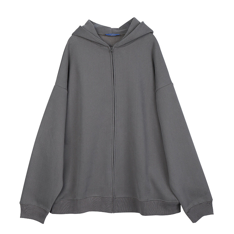 # OVDY men's clothing autumn and winter fleece-lined fashion brand loose casual men's Hooded Zipper Sweatshirt coat thickened warm