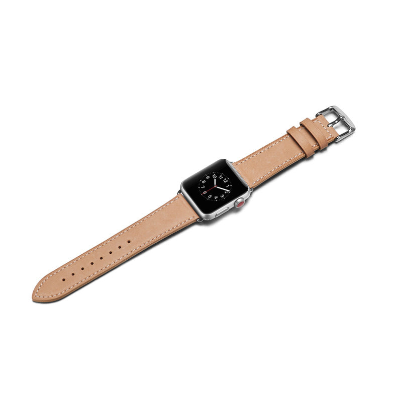 Suitable for Apple Watch plain top layer cowhide Watch strap iwatch smart cow leather Watch strap Apple strap