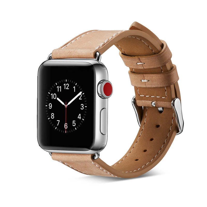Suitable for Apple Watch plain top layer cowhide Watch strap iwatch smart cow leather Watch strap Apple strap