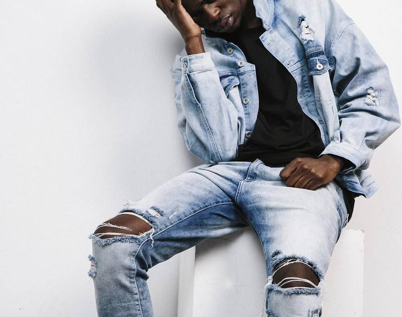 Cross-border new arrival Street Men's ripped jeans men's Korean-style high street personality design men's jeans