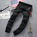 European and American high street style ripped Jeans Destroyed Denim Jeans skinny stretch men's and women's Jeans