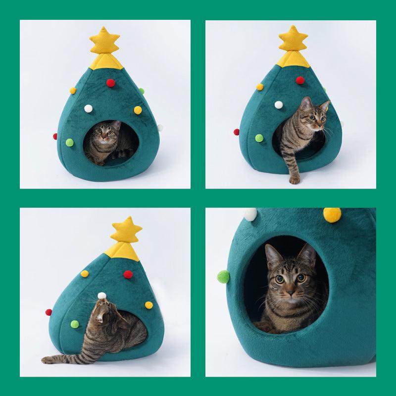 Winter Wonderland Christmas Tree Pet Bed - Cozy Nest For Cats And Dogs