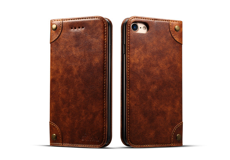 Applicable to iphone8 retro book leather flip wallet iphone 8Plus card mobile phone case