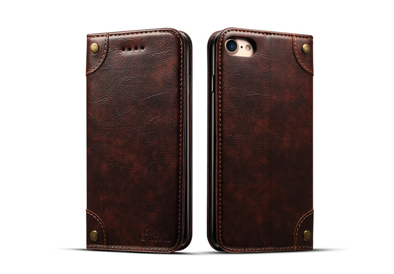 Suitable for iphone7 book imitation leather flip wallet leather case Business iphone 7Plus phone case