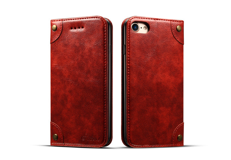 Suitable for iphone7 book imitation leather flip wallet leather case Business iphone 7Plus phone case