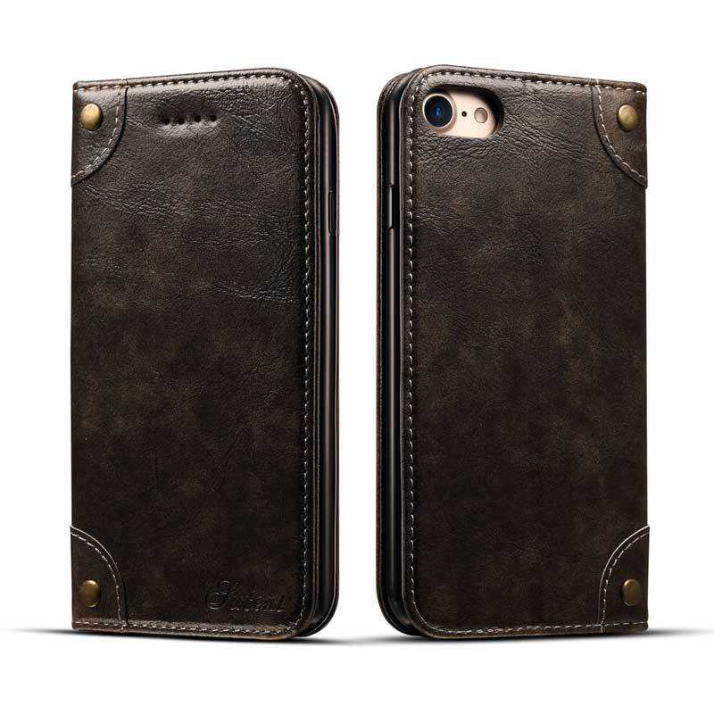 Applicable to iphone8 retro book leather flip wallet iphone 8Plus card mobile phone case
