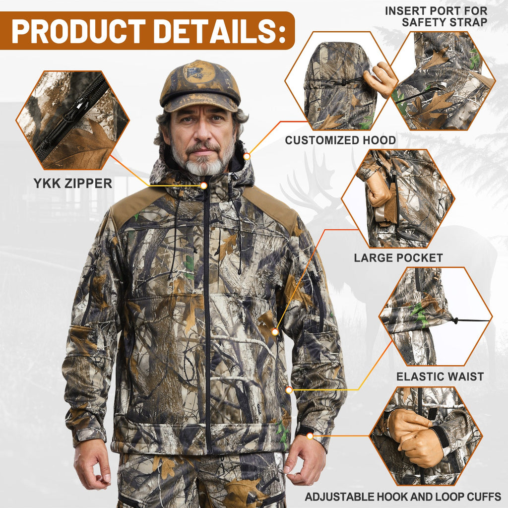 ANTARCTICA GEAR Heated Hunting Jacket for Men with 12V 15000mAh Battery Pack