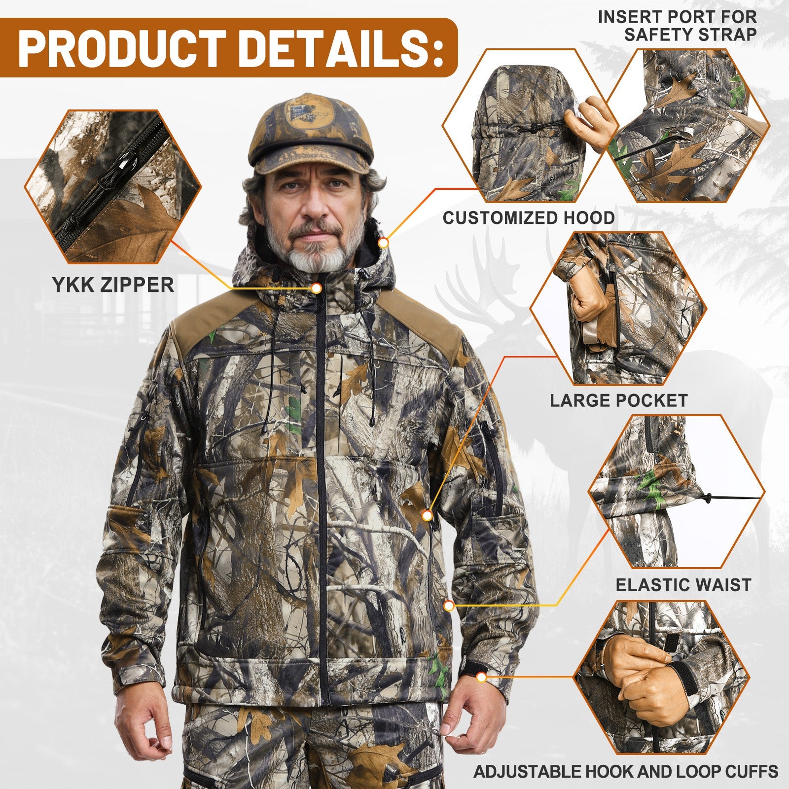 ANTARCTICA GEAR Heated Hunting Jacket for Men with 12V 15000mAh Battery Pack