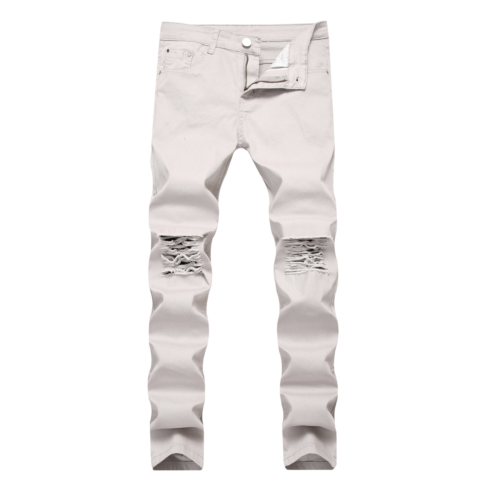 European and American high street style ripped Jeans Destroyed men Jeans skinny stretch men's and women's Jeans