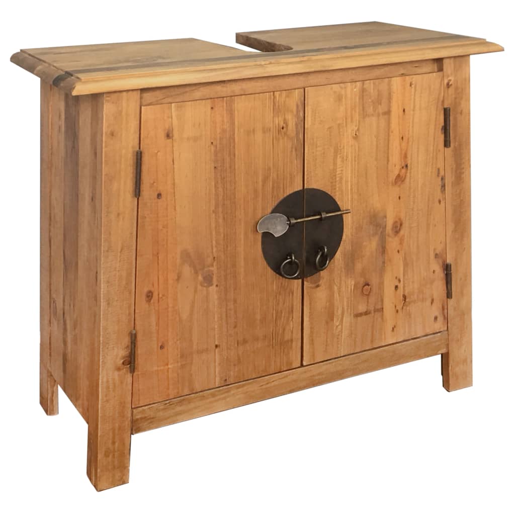 NNEVL Bathroom Furniture Set Recycled Solid Recycled Pinewood