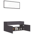 NNEVL 2 Piece Bathroom Furniture Set Grey Chipboard