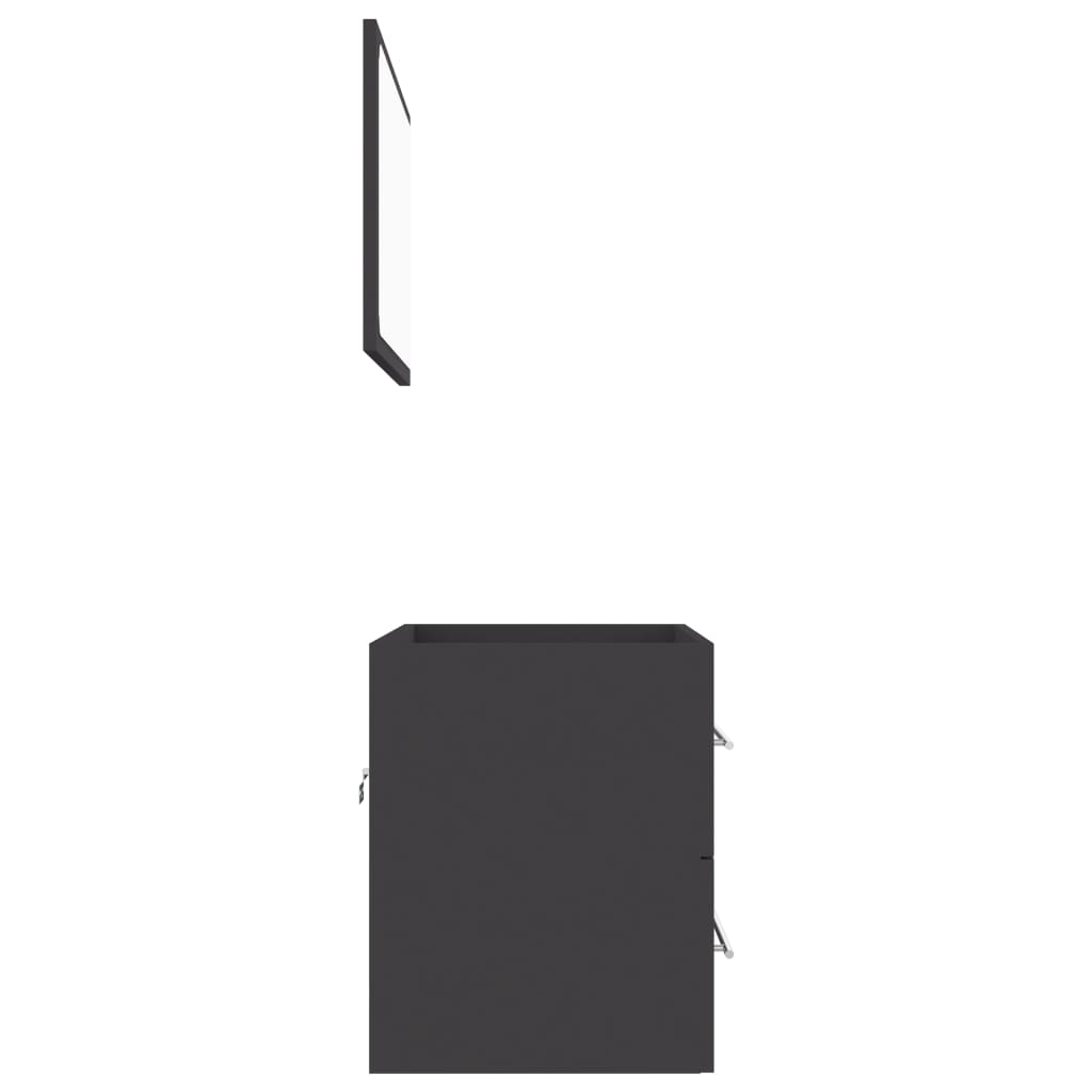 NNEVL 2 Piece Bathroom Furniture Set Grey Chipboard