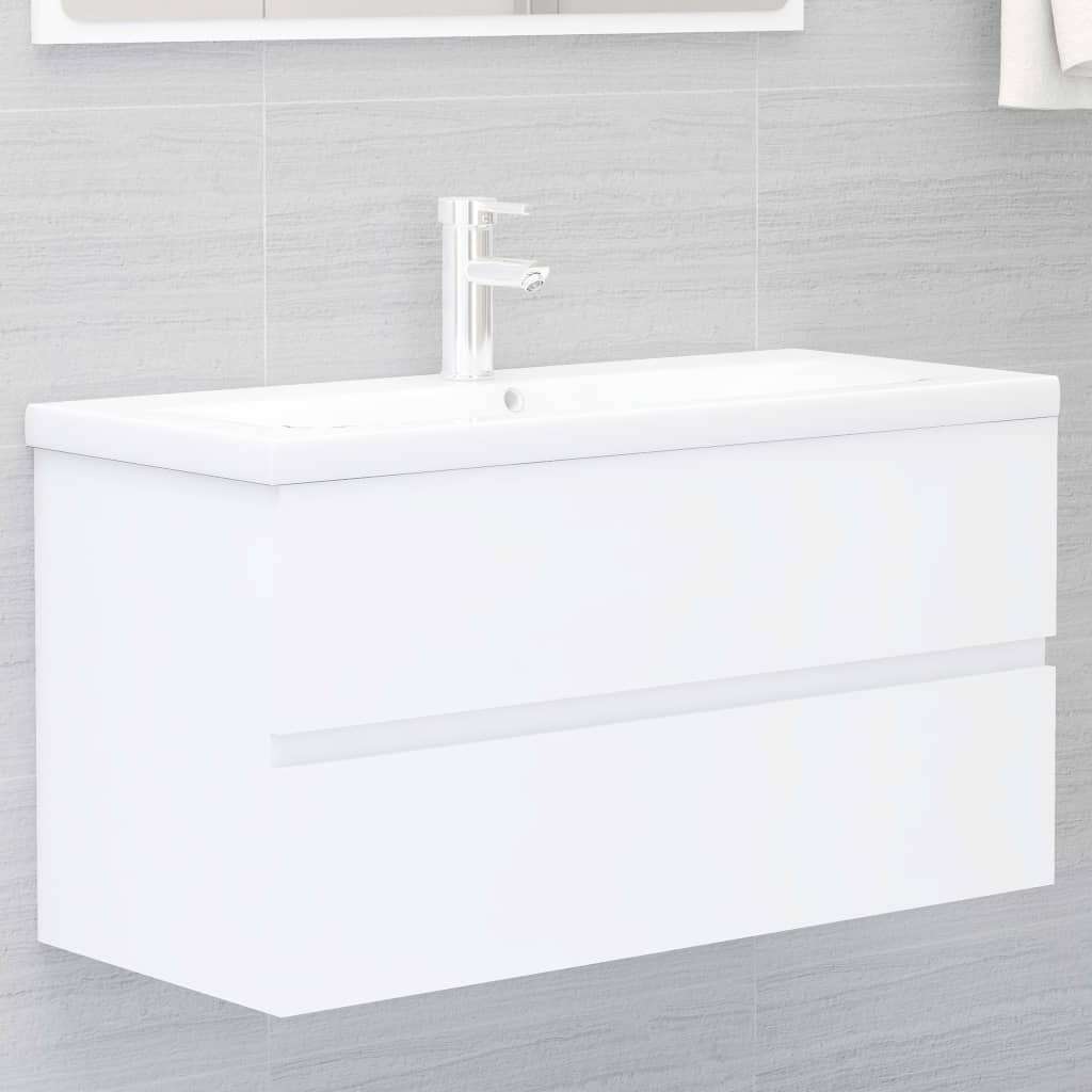 NNEVL Bathroom Furniture Set White Chipboard