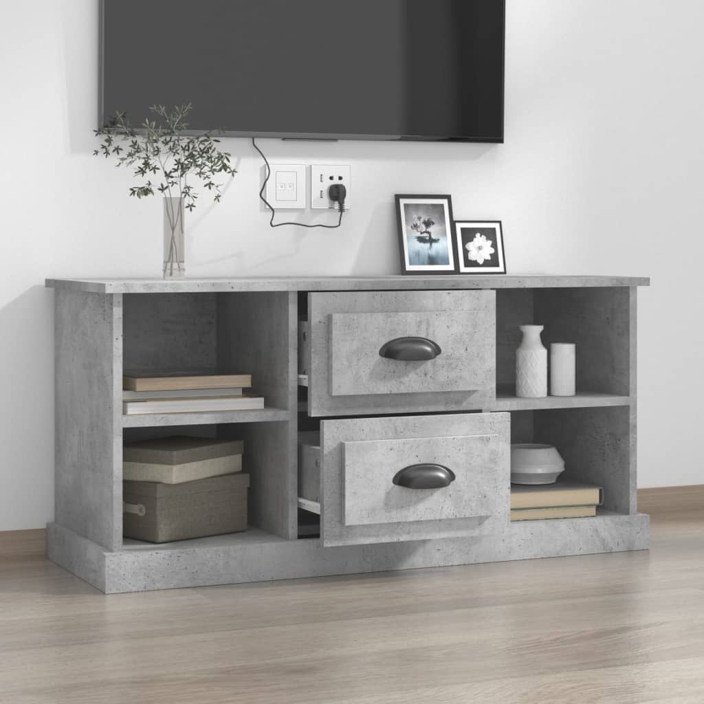 NNEVL TV Cabinet Concrete Grey 99.5x35.5x48 cm Engineered Wood
