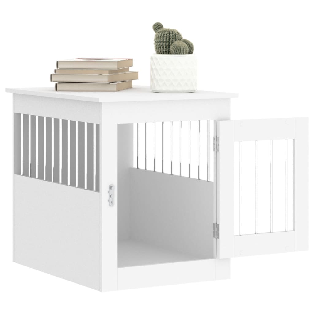 NNEVL Dog Crate Furniture White 55x75x65 cm Engineered Wood