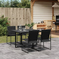 vidaXL Patio Dining Set Table and Chair Garden Outdoor Furniture Black Textilene
