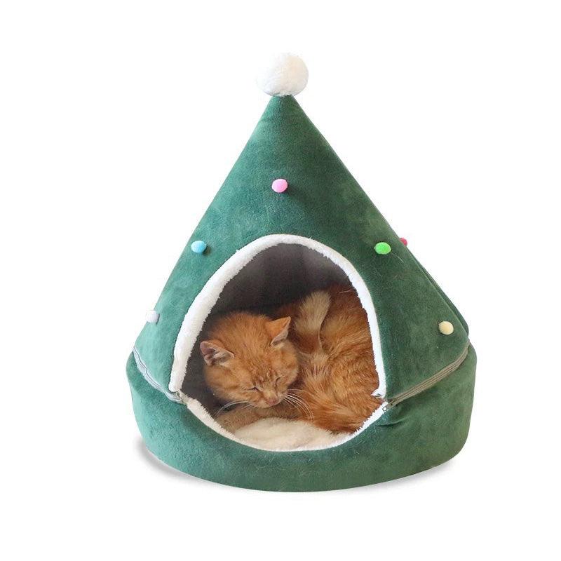 Winter Wonderland Christmas Tree Pet Bed - Cozy Nest For Cats And Dogs
