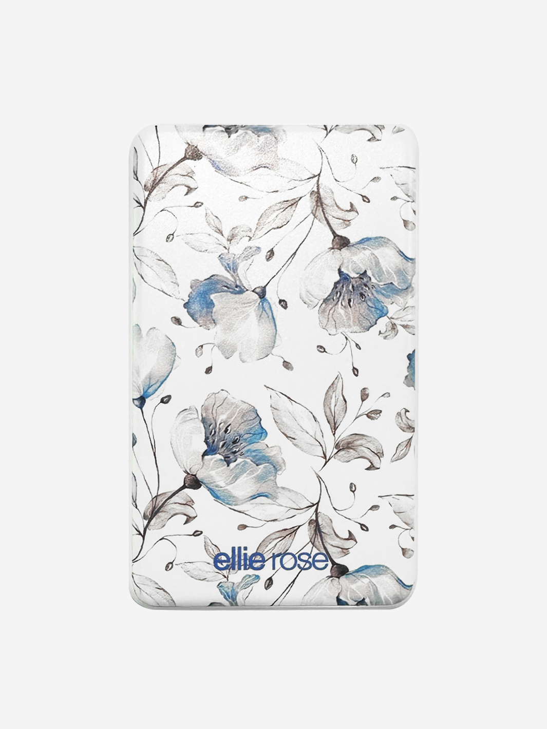 Blue Floral Power Bank 5000mah (USB-A + USB-C Ports)
