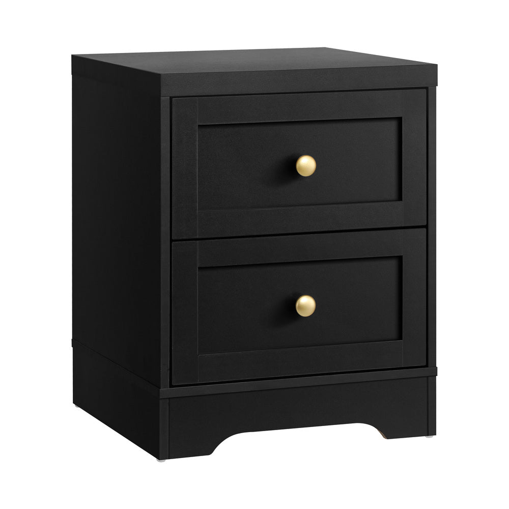 NNEED 2X Bedside Tables Hamptons Furniture Black