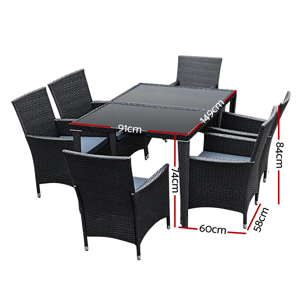 NNEDSZ Outdoor Furniture 7pcs Dining Set