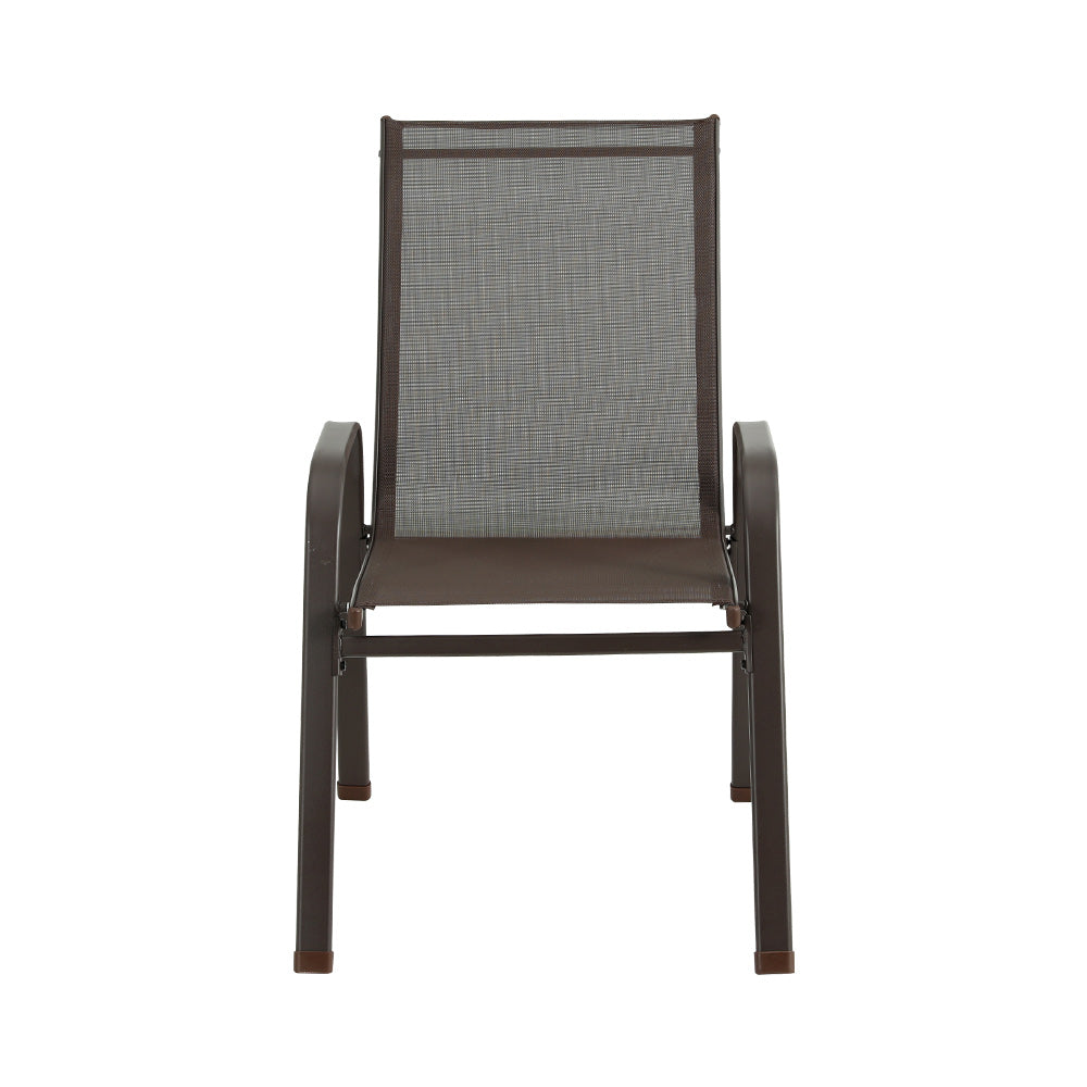 NNEDSZ 6PC Outdoor Dining Chairs Stackable Lounge Chair Patio Furniture Brown