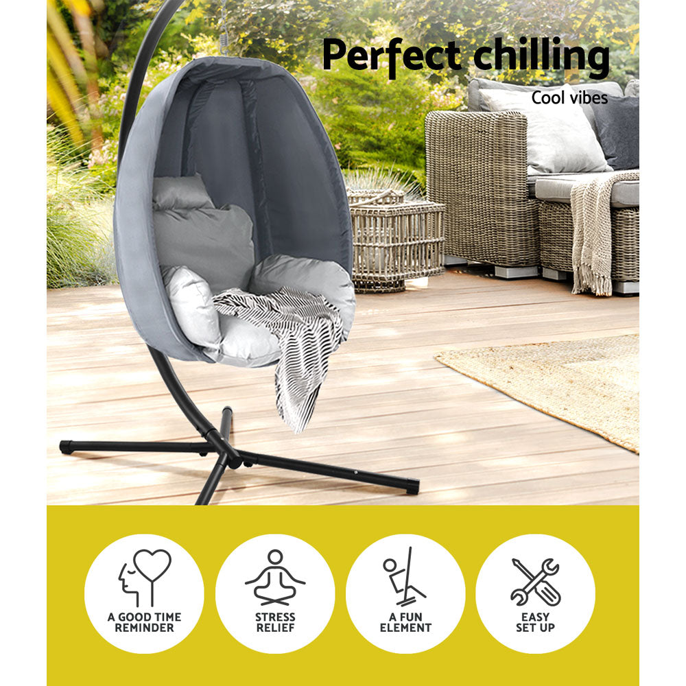 NNEDSZ Outdoor Furniture Egg Hammock Hanging Swing Chair Pod Lounge Chairs