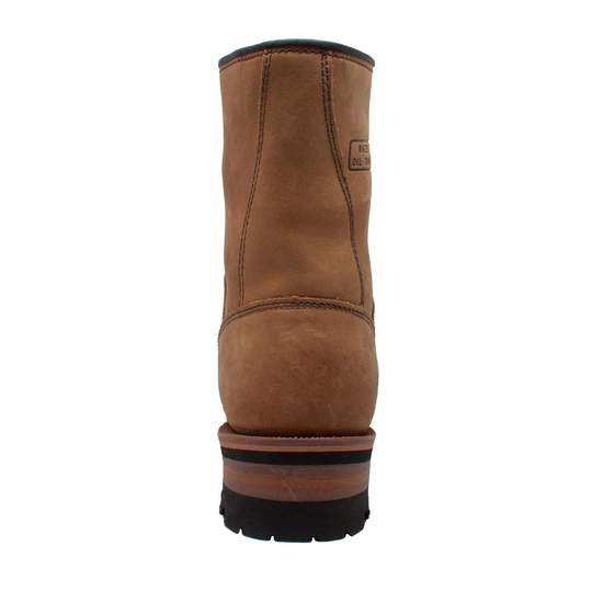 Men's 9" Brown Logger Leather Boots