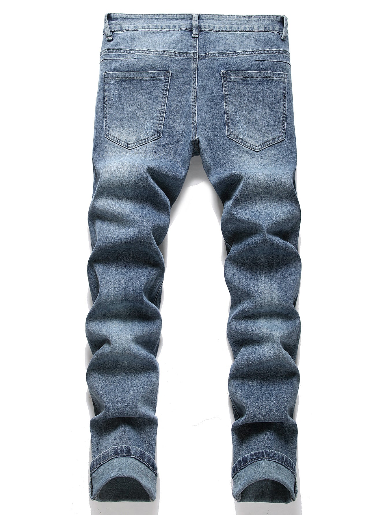 Foreign trade men's jeans stretch ripped slim jeans men