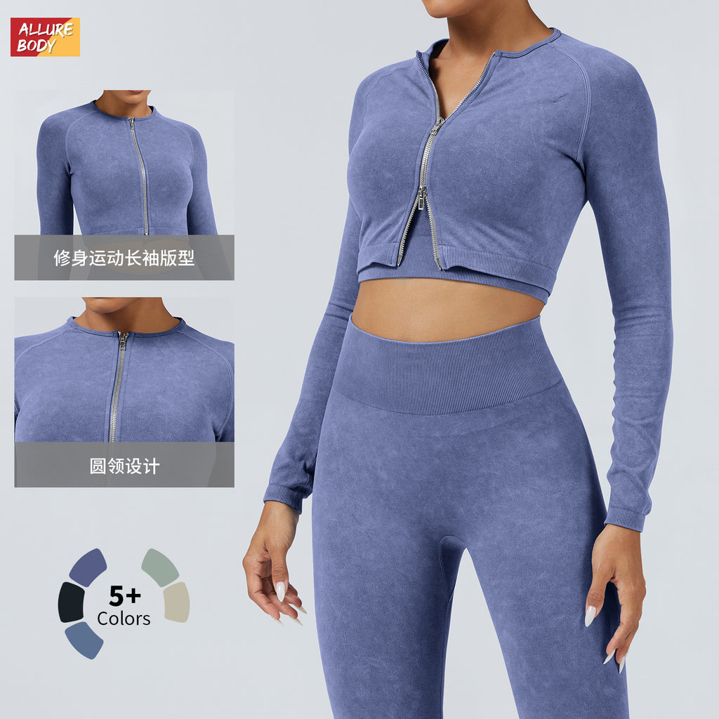 European and American Autumn Winter Tight Sports Set