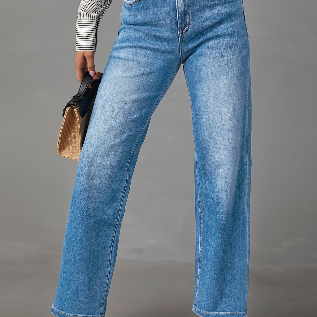 High Waist Jeans Light Blue High Waist Straight Leg Jeans